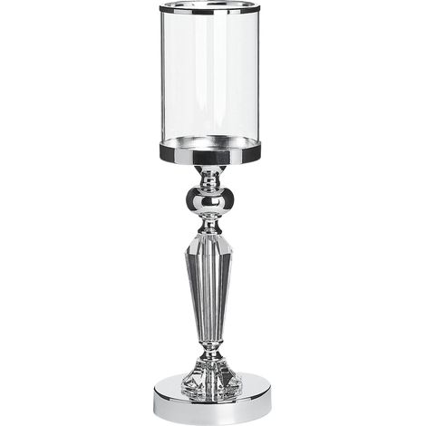 Candle Holder BONAO Glass 42 cm Silver