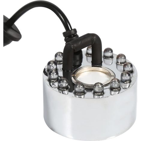 Mini Machine à Brouillard, Brumisateur à Ultrasons à Changement de Couleur 24 V Fontaine d'eau Atomiseur D'étang Humidificateur d'air 12 LED pour Bureau à(Three-Color Gradient atomizing Head) (1/5)