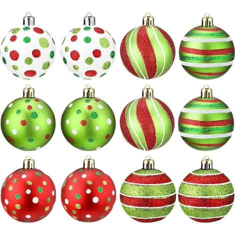Boules de Noël pour Sapin - 12 Pièces De Décorations De Boules - 6 - 1 Cm (1/5)