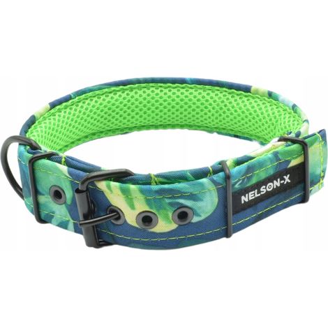 COLLAR PARA PERRO NELSON-X FLORAL NEGRO SIN APERTURA 41-49 cm/4-5 CM POLONIA (1/5)