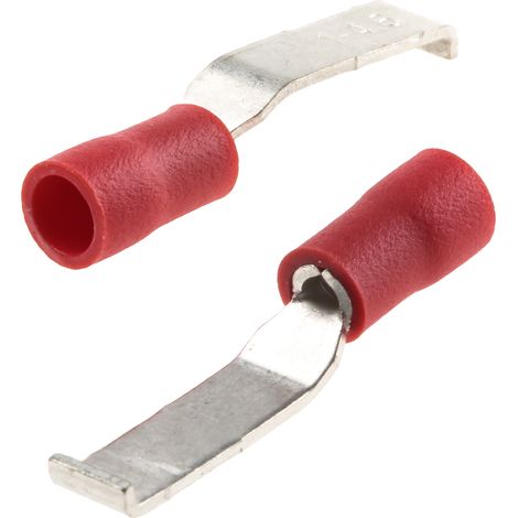 Cosse à sertir type languette, 4.6mm x 0.75mm, Rouge 16AWG 1.5mm² 22AWG 0.5mm² Non-Enveloppé