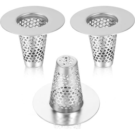 3er-Pack Badezimmer-Abflusssieb für 1,2-1,6-Zoll-Abflussloch, kleiner, konischer Stopfen aus Edelstahl für Badezimmer, Abflussbecken