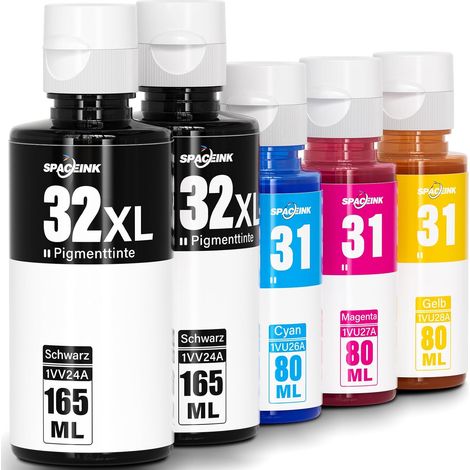 Encre 31 32XL compatible avec HP Smart Tank Plus 555, encre 31 32 XL pour Smart Tank 5105 5106 5107 5108 7005 7006 7605 7305 7306 455 515 519 530 530 5 58 x 55 cm Imprimantes 9 570 655 670 750 790 (1/5)