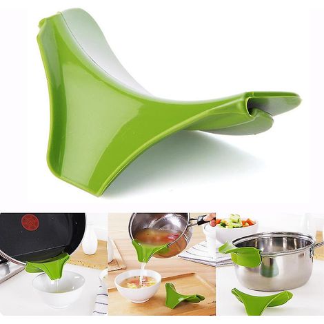 Louche entonnoir de cuisine avec bec verseur pour marmite, casserole et bocal, accessoire pratique anti-gouttes, acier inoxydable, 2 pièces. (1/4)