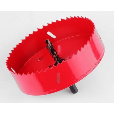Scie cloche universelle de 100 mm, coupe-trou bimétallique HSS, accessoire professionnel pour aluminium, bois, fonte, laiton, plâtre, etc. (1/4)