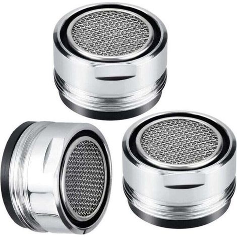 3 Pièces Embout Robinet Salle de Bain 24mm, Mousseur Robinet Economie Eau, Embout Robinet Cuisine avec Joint D'étanchéité, Économiseurs d'Eau Robinet pour Lavabo, Salle de Bain, Cuisine (1/4)