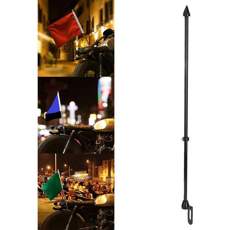 Support Universel pour Drapeau de Moto - Porte-Bagages Arrière Noir