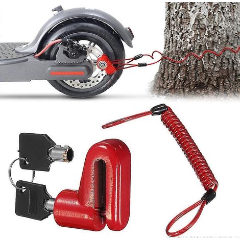 Antivol de disque de frein avec fil d'acier pour trottinette électrique Xiaomi M365, antivol de disque de frein avec fil d'acier pour trottinette électrique (1/4)