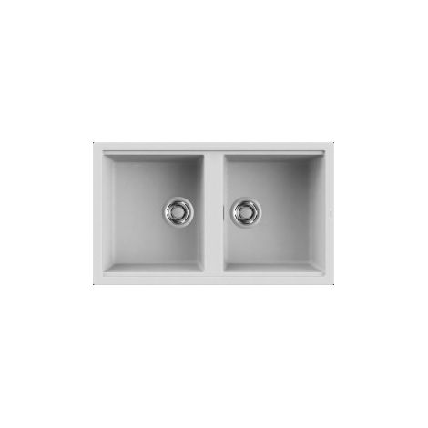 Lavello Elleci Incasso 2 vasche 86x51 Best 450 Granitek Bianco LGB45068
