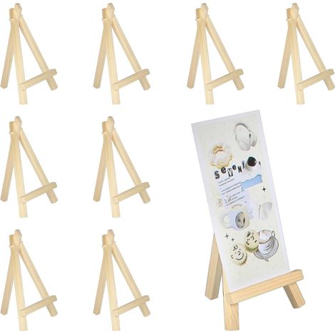 8pcs Petit Chevalet de Table en Bois, Mini Chevalet Trépied Pliable Triangle, Présentoir Triangulaire pour Cartes de Visite, Albums Photo, Fêtes D'anniversaire (1/5)