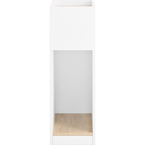 SoBuy Mesa de Noche Delgada, Mesa de Noche con Cajón y Estante, Mueble Auxiliar Moderno para Dormitorio y Salón, Blanco, 20 x 35 x 60 cm, FBT171-WN