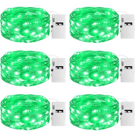 6x guirlande led à pile, 2 m / 20 led, minuterie 6h, 3 modes, étanche ip65, décoration intérieure/extérieure noël mariage