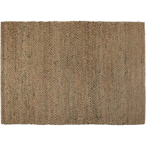 Tapis Rectangulaire en Jute et Coton Motif Fougère pour Salon et Chambre 120 x 170 cm - PANGIVO (1/3)