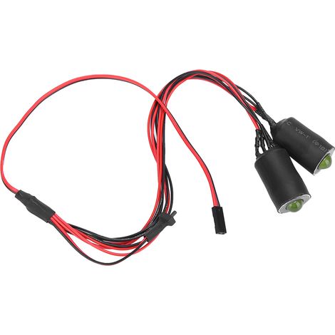Phare LED Rouge et Blanc 17mm pour Modélisme RC 1/10, Accessoire de Customisation Voiture Télécommandée DIY