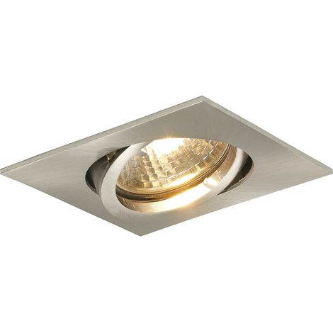 Deckeneinbauleuchte Quad H 230 V, max. 50 Watt, 82x82 mm, Edelstahl Effekt