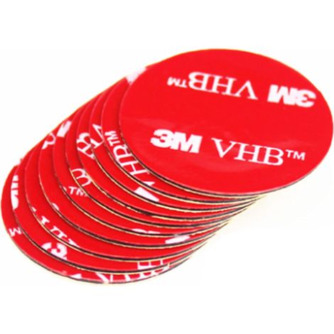 3M VHB GPH-110GF, 15 Pads Ronds Double Face Extra Forts en Mousse Acrylique Haute Température, Gris, Ø 25 mm x 1,1 mm (1/5)
