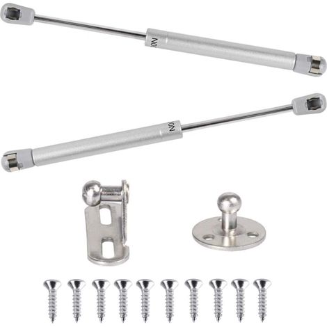 2 Stück 100 N Gasfeder, V-förmig, hydraulische Gasdruckfeder, Hubstoßdämpfer, Küchenschranktür, sanftes Öffnen, Schrauben-Gasscharnier, 90 Grad – 265 mm