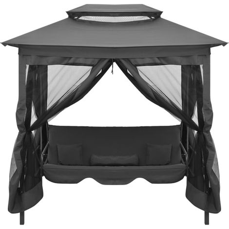 Maison Exclusive - Panchina a Dondolo Baldacchino Antracite 220x160x240 cm Acciaio