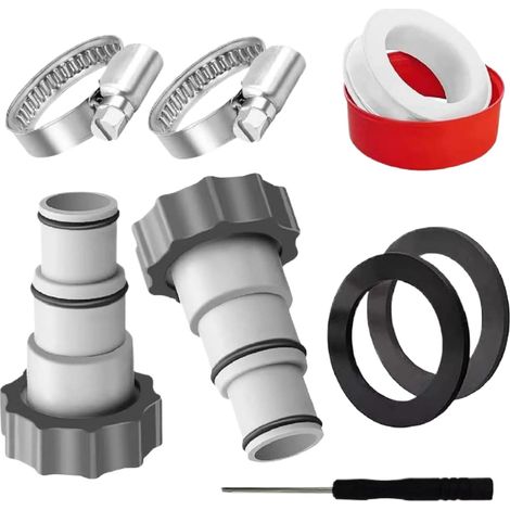 Adaptador para manguera de piscina - Adaptador de bomba de piscina de 3,2 a 3,8 cm, piezas de repuesto para spas, fuentes y sistemas de retrolavado para principiantes, profesionales y usuarios domésti (1/5)