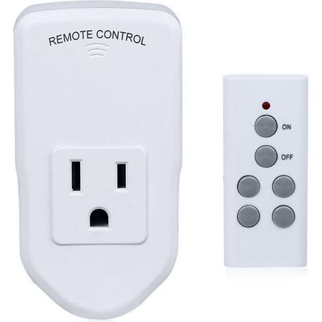 Prise de courant sans fil avec télécommande, adaptée aux lampes, ventilateurs, guirlandes lumineuses, petits appareils électroménagers, longue distance, blanc, 10A/1200W, 1 télécommande + 1 prise (san