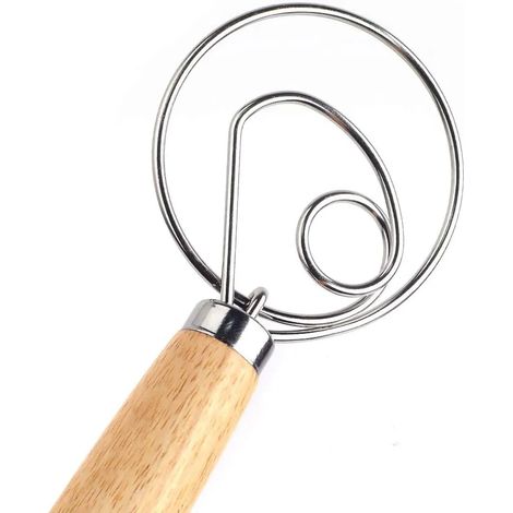 Brotteig Schneebesen, professioneller dänischer Teig Schneebesen, Mixer, Eierschläger, Holzgriff, Brotteig Schneebesen Mixer Eierschläger Holzgriff Zubehör Werkzeug für die Küche