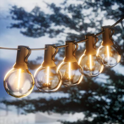 Lichterketten, 30 m LED G40, IP44 wasserdicht, Kunststoffbirnen, Gartenparty (1/5)