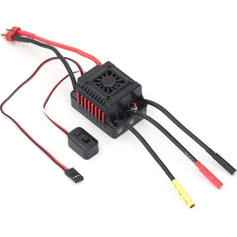 ESC 45A sans Balais, étanche, avec Port de Programmation de Protection, Freinage Proportionnel, Sortie BEC 6A pour Voiture RC 1/10 (1/5)