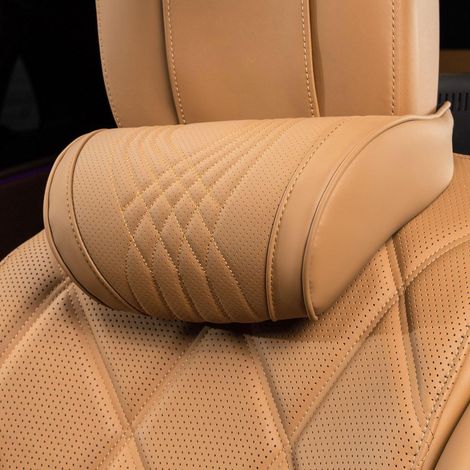 Nackenkissen Memory Foam für Auto Kopfstütze, ergonomisch, Palominobraun (1/5)