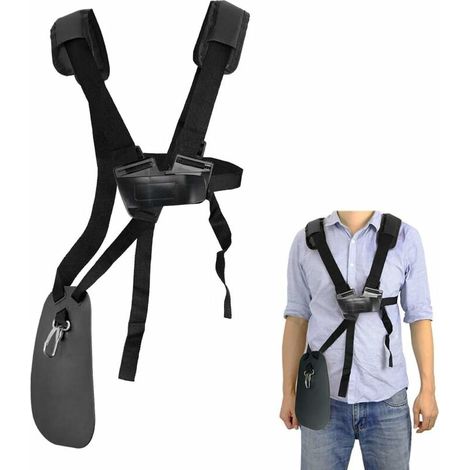 Sangle d'épaule de tondeuse - Sangle de harnais de tondeuse à double épaule avec ceinture en nylon durable réglable pour débroussailleuse ou jardinage-- (1/5)