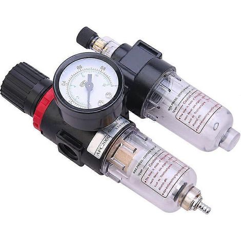 Wasserabscheider für Druckluft, Druckminderer für 1/4"-Kompressor, Filter, Regler, Öler, Feuchtigkeitsabscheider, Wasserabscheider