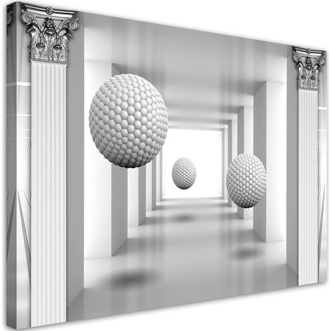 Tableau sur toile Balles dans le tunnel de géométrie 3D 90x60 (1/5)