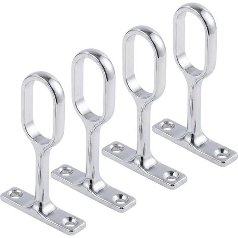 4 Pièces Kit de Barre de Penderie Ovale, Support Tringle Penderie, Supports Ovales pour Rail de Penderie, Tringle Dressing, Support de Tringle D'armoire (1/4)