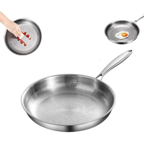 Poêle à frire en titane 24 cm - Antiadhésive et résistante aux rayures - Légère, facile à utiliser - Pour cuisine quotidienne - Sans couvercle