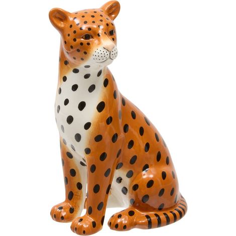 Leopardo decorativo crush, altezza 20,5 cm, arancione - Atmosphera créateur d'intérieur
