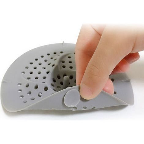 Rejilla de ducha antideslizante de goma - Juego de 4 piezas con adhesivos y filtro para cabello para baño y cocina (1/4)
