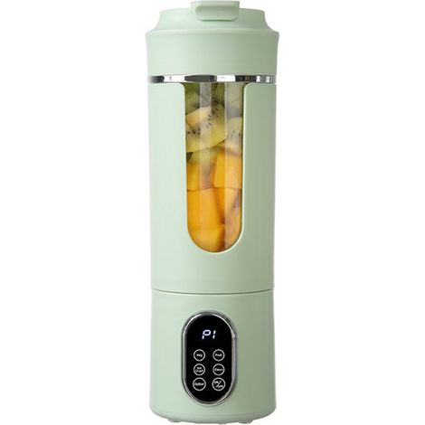 Licuadora inalámbrica, Recargable por USB, Vaso para batidos de 530 ml, 12 cuchillas de acero inoxidable, Triturador de hielo, 4 programas, Beige (1/5)