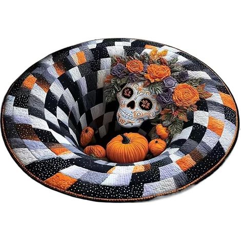 Alfombra redonda de Halloween de 80 cm, alfombra para sala de estar, sofá, mesa de centro, absorbente de agua, resistente a las manchas, alfombra decorativa festiva para dormitorio.