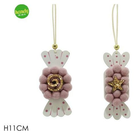 Appendino caramella general trade bianco e rosa h.11 cm (1pz)