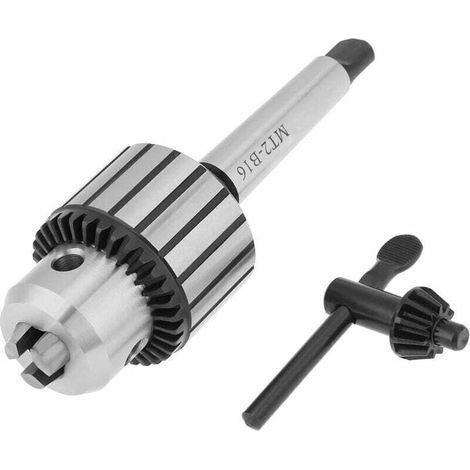 Mandrin MT2-B16 1-13 mm, Mandrin de perçage en acier au carbure 13 cone cm2 clé de mandrin de perçage mandrin de perçage de clé d'engrenage avec rotation de clé de mandrin pour centrer (1/4)