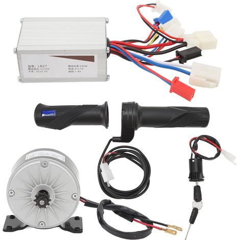 Kit de commande MY1016 24V 250W avec accélérateur à poignée rotative, interrupteur d'allumage électrique pour scooter et vélo électrique
