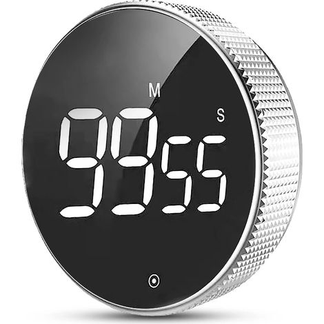 Runde, drehbare LED-Digitalstoppuhr, 99 Minuten 59 Sekunden, zum Lernen, Meditieren, Countdown-Alarm (1/4)