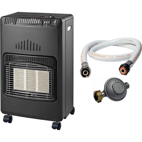 Poêle à gaz infrarouge 4200W – Volume de chauffe 120 m³ – Allumage piézo – Détendeur butane et tuyau inclus – Niklas