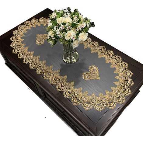 1 Nappe ovale, motif elliptique, dentelle décorative, pour table basse, salle à manger (1/5)