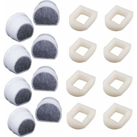 16er-Pack Schaumstoff-Vorfilter und Kohlefilter, kompatibel mit PetSafe Drinkwell INOX 360 Avalon Pagoda Seascape und Sedona Trinkbrunnen, Katzenbrunnenfilter und Chi-Crezuo.-Crezuo