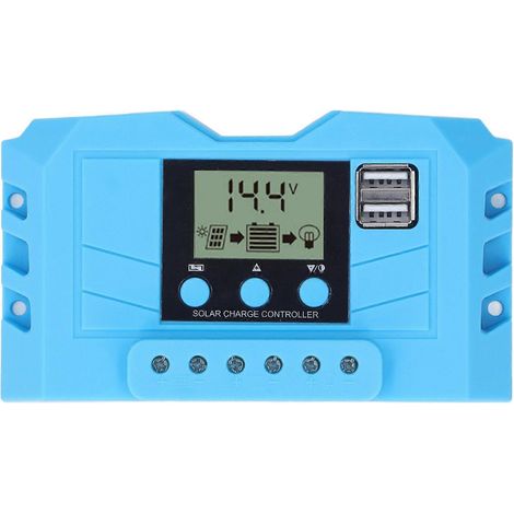 Solar-Laderegler mit LCD-Display, 12 V/24 V, zwei USB-Anschlüssen, PWM-Solar-Laderegler, 20 A
