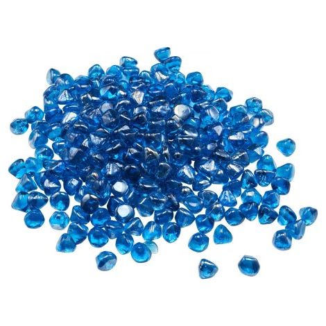 Verre de Feu pour Braséro, 9 kg, Pierres en Verre pour Foyer à Gaz, 25,4 mm, Perles de Verres, Sans Fumée, Réfléchissantes, Pierres Décoratives Résistantes, pour Cheminée à Gaz, Bleu Caraïbes (1/3)