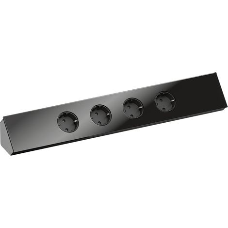 Steckdosenelement Power Eck-G Slim 4-fach Schwarz