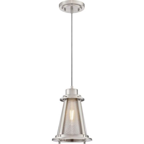 Beatrix Nickel / Clear Glass Pendant Light (1/2)