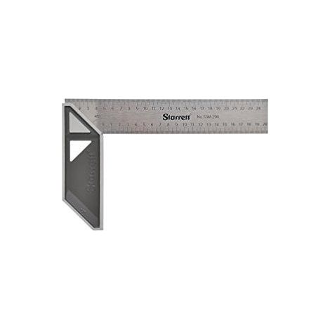 Starrett K53M-200-S Equerre de menuisier pour travail du bois - Equerre metrique de 200 mm