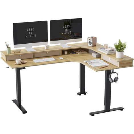 Elektrischer L-förmiger Schreibtisch Höhenverstellbar 160x120cm (1/5)